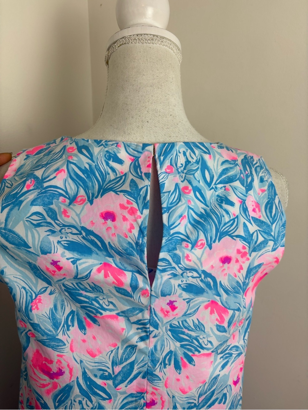 Lilly Pulitzer Trina Dress In Bondi Blue My Little Peony floral Print Size Small - Picture 5 of 13